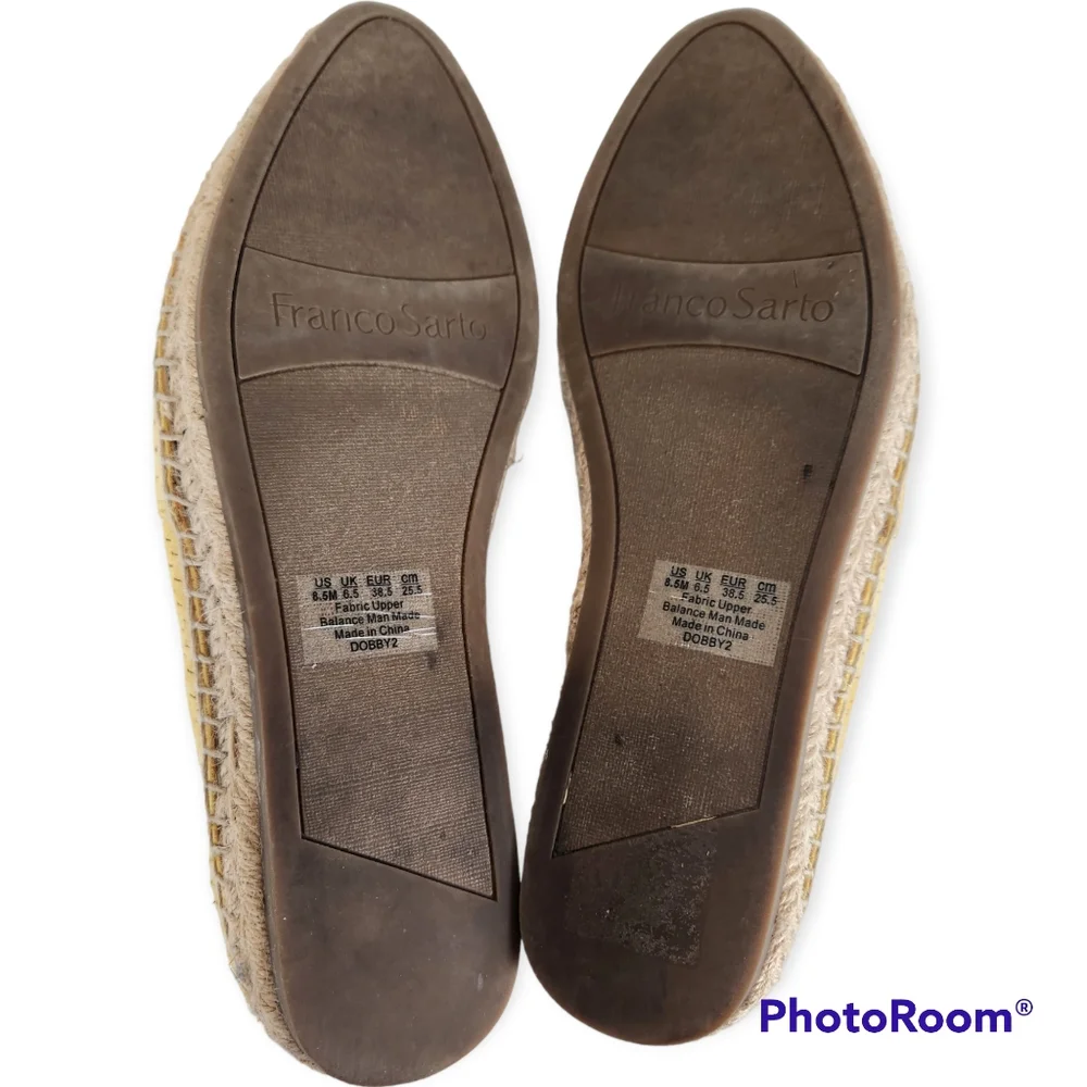 Franco Sarto Dobby Mustard Espadrille flats size 8.5M